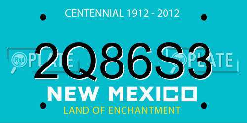 2Q86S3 New Mexico License Plate