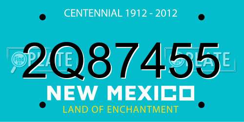 2Q87455 New Mexico License Plate