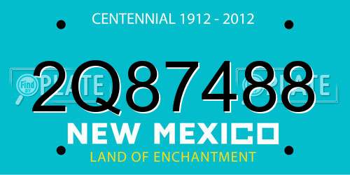 2Q87488 New Mexico License Plate