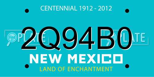 2Q94B0 New Mexico License Plate