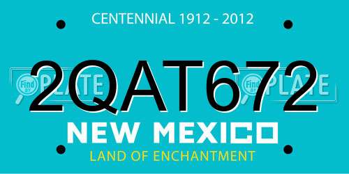 2QAT672 New Mexico License Plate