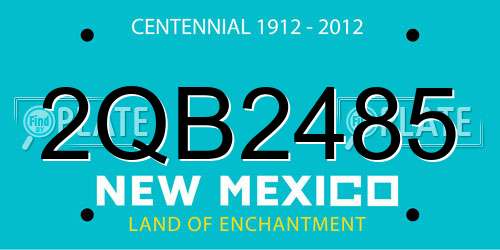 2QB2485 New Mexico License Plate
