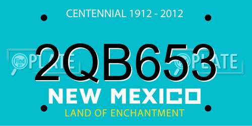 2QB653 New Mexico License Plate