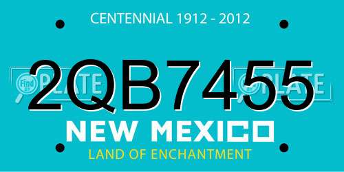 2QB7455 New Mexico License Plate