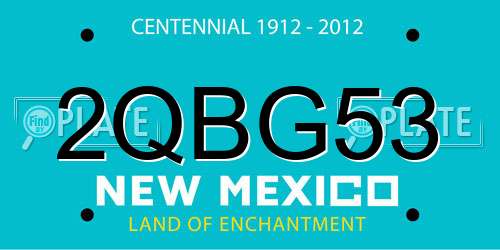 2QBG53 New Mexico License Plate