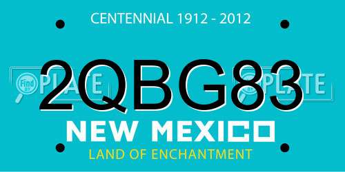 2QBG83 New Mexico License Plate
