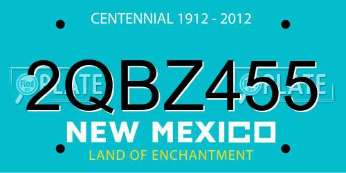 2QBZ455 New Mexico License Plate