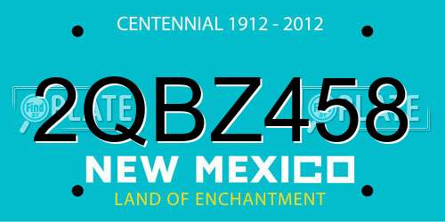 2QBZ458 New Mexico License Plate