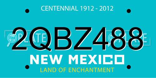2QBZ488 New Mexico License Plate