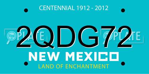 2QDG72 New Mexico License Plate