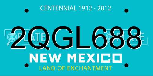2QGL688 New Mexico License Plate