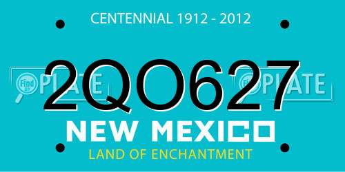 2QO627 New Mexico License Plate