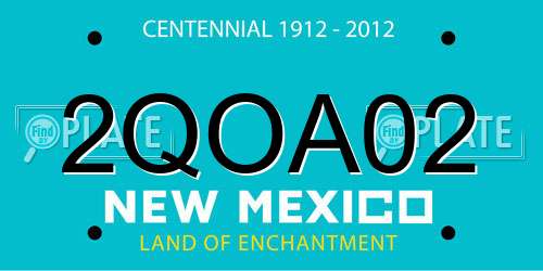 2QOA02 New Mexico License Plate