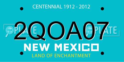 2QOA07 New Mexico License Plate