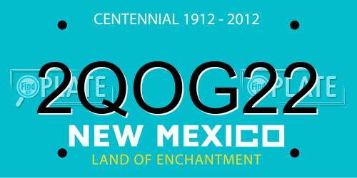 2QOG22 New Mexico License Plate