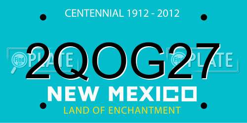 2QOG27 New Mexico License Plate