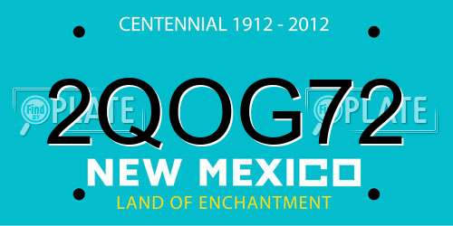 2QOG72 New Mexico License Plate