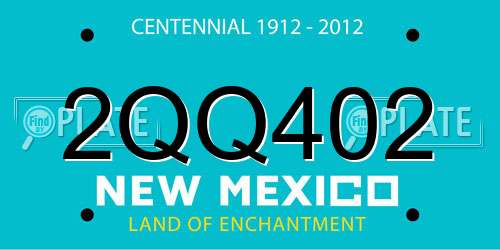 2QQ402 New Mexico License Plate