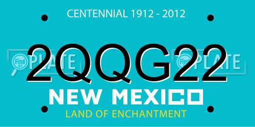 2QQG22 New Mexico License Plate
