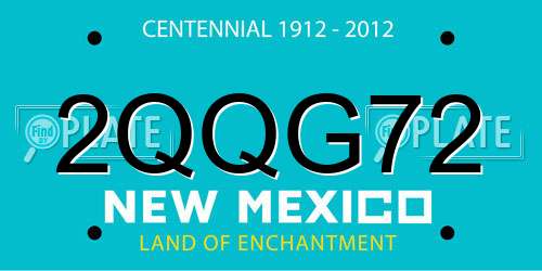 2QQG72 New Mexico License Plate