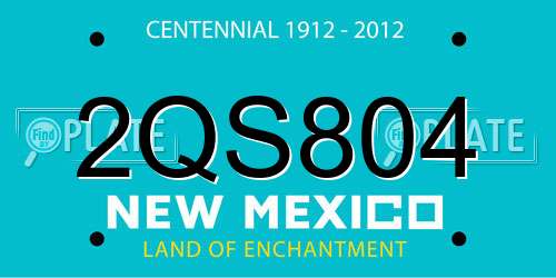 2QS804 New Mexico License Plate