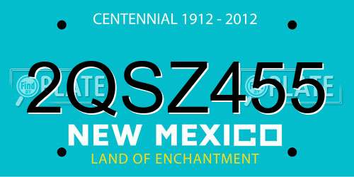 2QSZ455 New Mexico License Plate