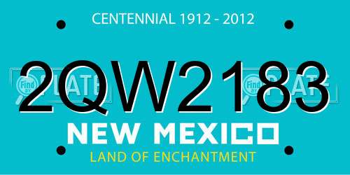 2QW2183 New Mexico License Plate