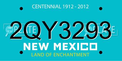 2QY3293 New Mexico License Plate