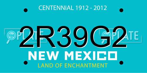 2R39G2 New Mexico License Plate