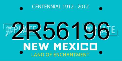 2R56196 New Mexico License Plate