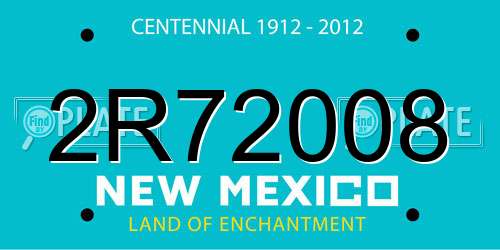 2R72008 New Mexico License Plate