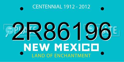 2R86196 New Mexico License Plate