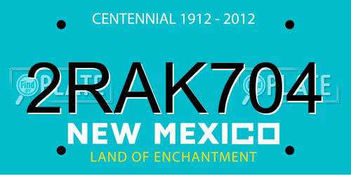 2RAK704 New Mexico License Plate