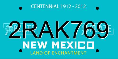 2RAK769 New Mexico License Plate