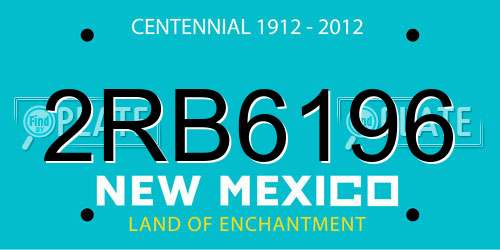 2RB6196 New Mexico License Plate