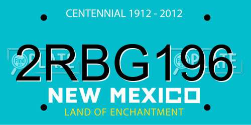 2RBG196 New Mexico License Plate