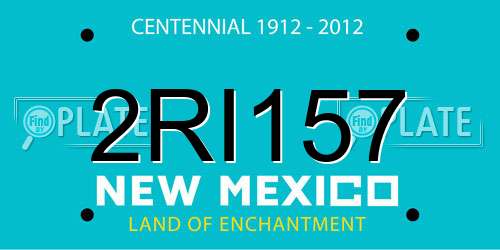 2RI157 New Mexico License Plate