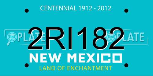 2RI182 New Mexico License Plate