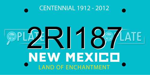 2RI187 New Mexico License Plate