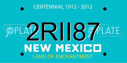 2RII87 New Mexico License Plate
