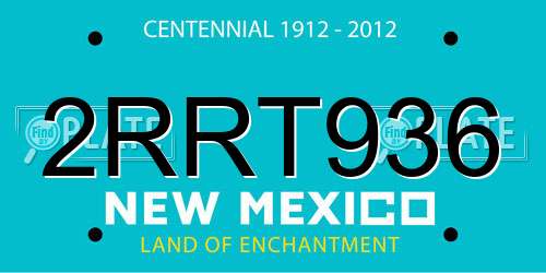 2RRT936 New Mexico License Plate