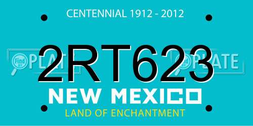 2RT623 New Mexico License Plate