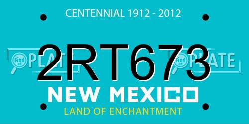 2RT673 New Mexico License Plate