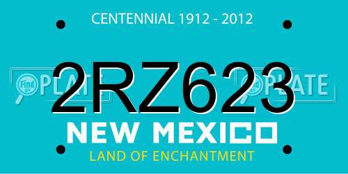 2RZ623 New Mexico License Plate