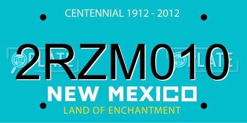 2RZM010 New Mexico License Plate