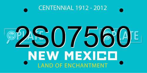 2S07560 New Mexico License Plate