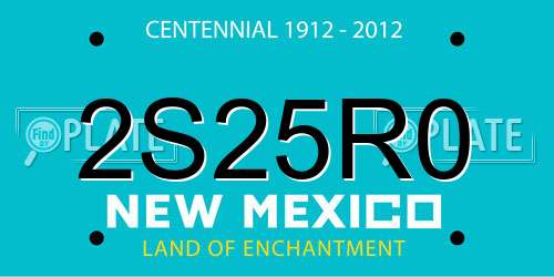2S25R0 New Mexico License Plate