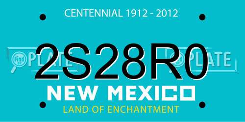 2S28R0 New Mexico License Plate