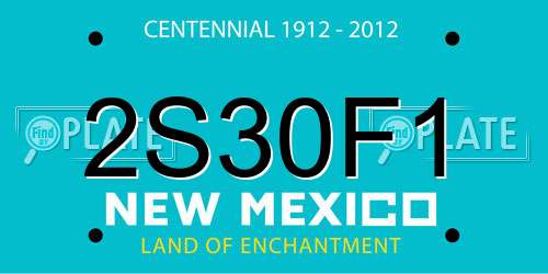 2S30F1 New Mexico License Plate