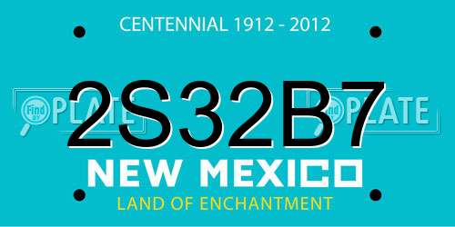 2S32B7 New Mexico License Plate